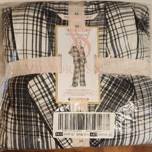 Victoria's Secret Black and White Plaid Pajama Set